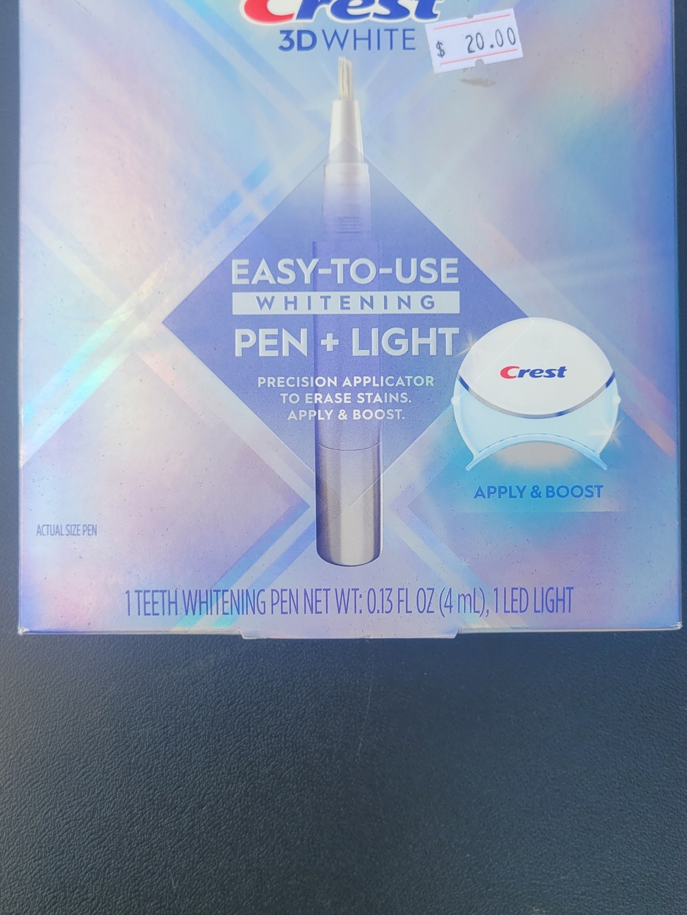 Crest 3D White Pen + Light Teeth Whitening Kit in White and Blue
